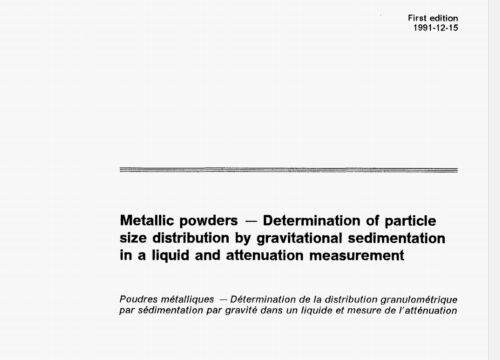 ISO 10076 pdf download - Metallic powders一Determination of particle size distribution by gravitational sedimentation in a liquid and attenuation measurement