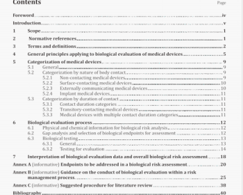 ISO 10993-1 pdf download - Biological evaluation of medical devices一 Part 1: Evaluation and testing within a risk management process