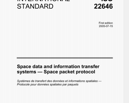 ISO 22646 pdf download - Space data and information transfer systems -Space packet protocol