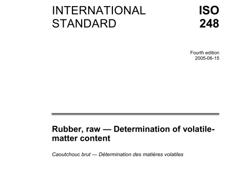 ISO 248 pdf download - Rubber, raw -Determination of volatile-matter content