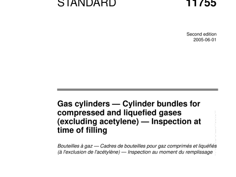 ISO 11755 pdf download - Gas cylinders -Cylinder bundles forcompressed and liquefied gases (excluding acetylene)-Inspection at time of filling