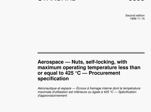 ISO 5858 pdf download - Aerospace -Nuts, self-locking, with maximum operating temperature less thanor equal to 425 °C- Procurement specification
